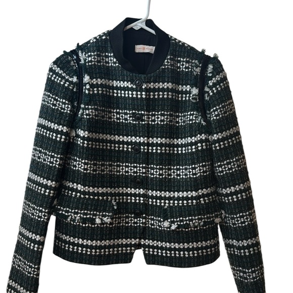 Tory Burch Norfolk Horseback Tweed Short Jacket size 0 - Picture 1 of 6